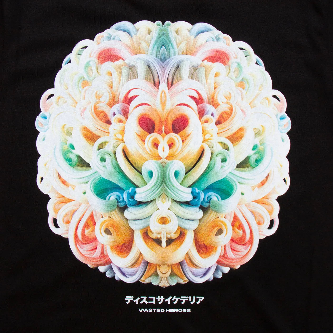 030 Disco Psychedelia Front Print - Tshirt - Black