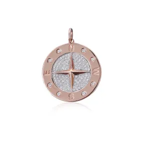 14K GOLD AND DIAMOND COMPASS CHARM