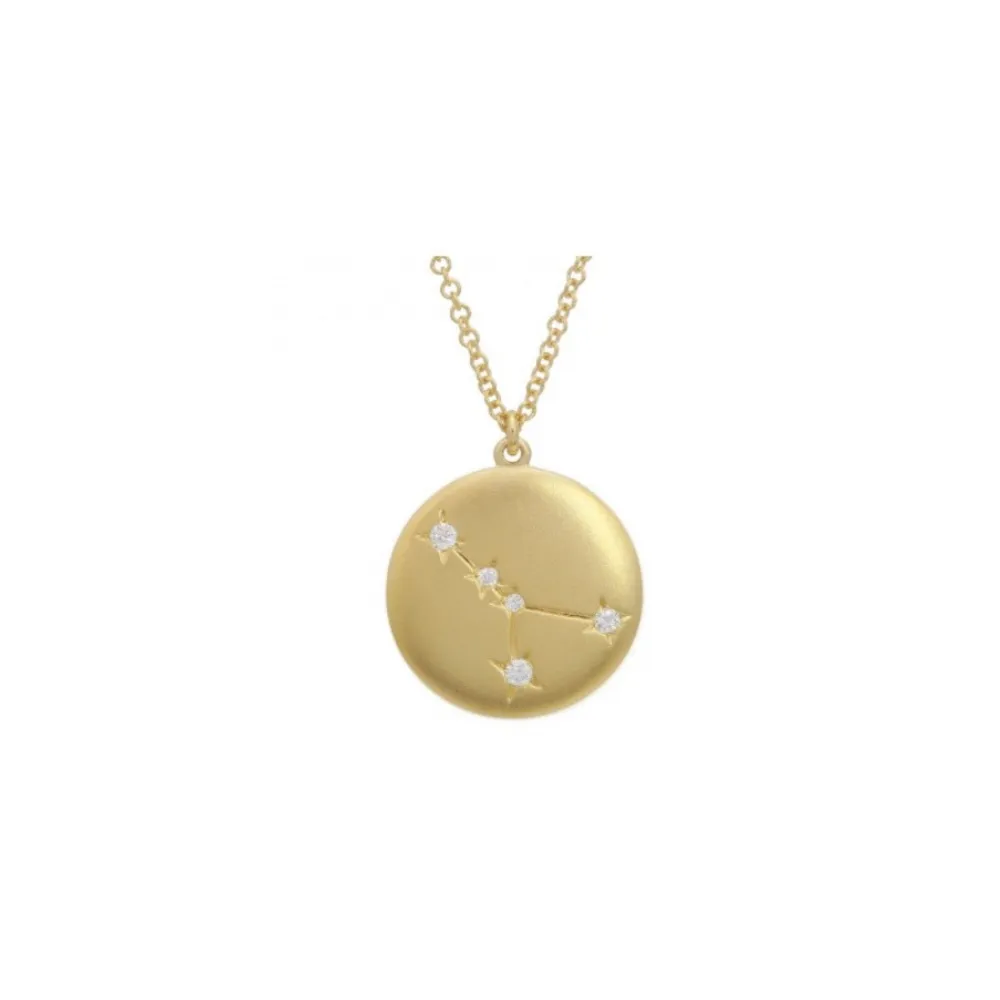 14K GOLD AND DIAMOND ZODIAC CONSTELLATION NECKLACE