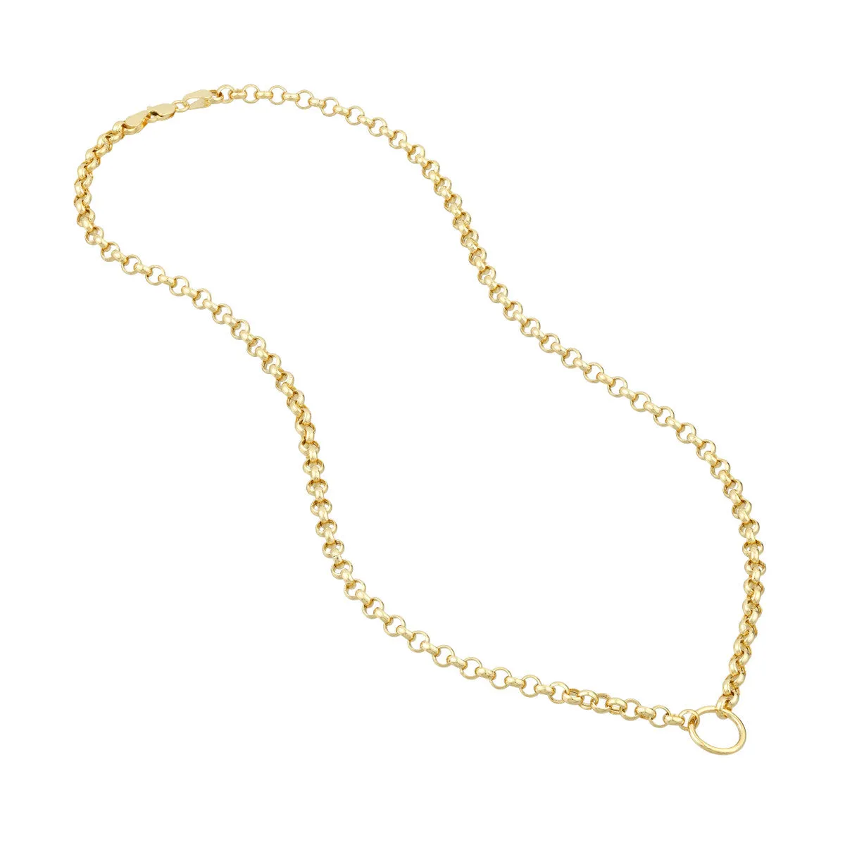 14K GOLD CHUNKY ROLO CHAIN WITH CHARM READY LOOP