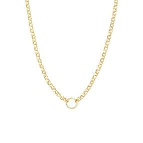 14K GOLD CHUNKY ROLO CHAIN WITH CHARM READY LOOP