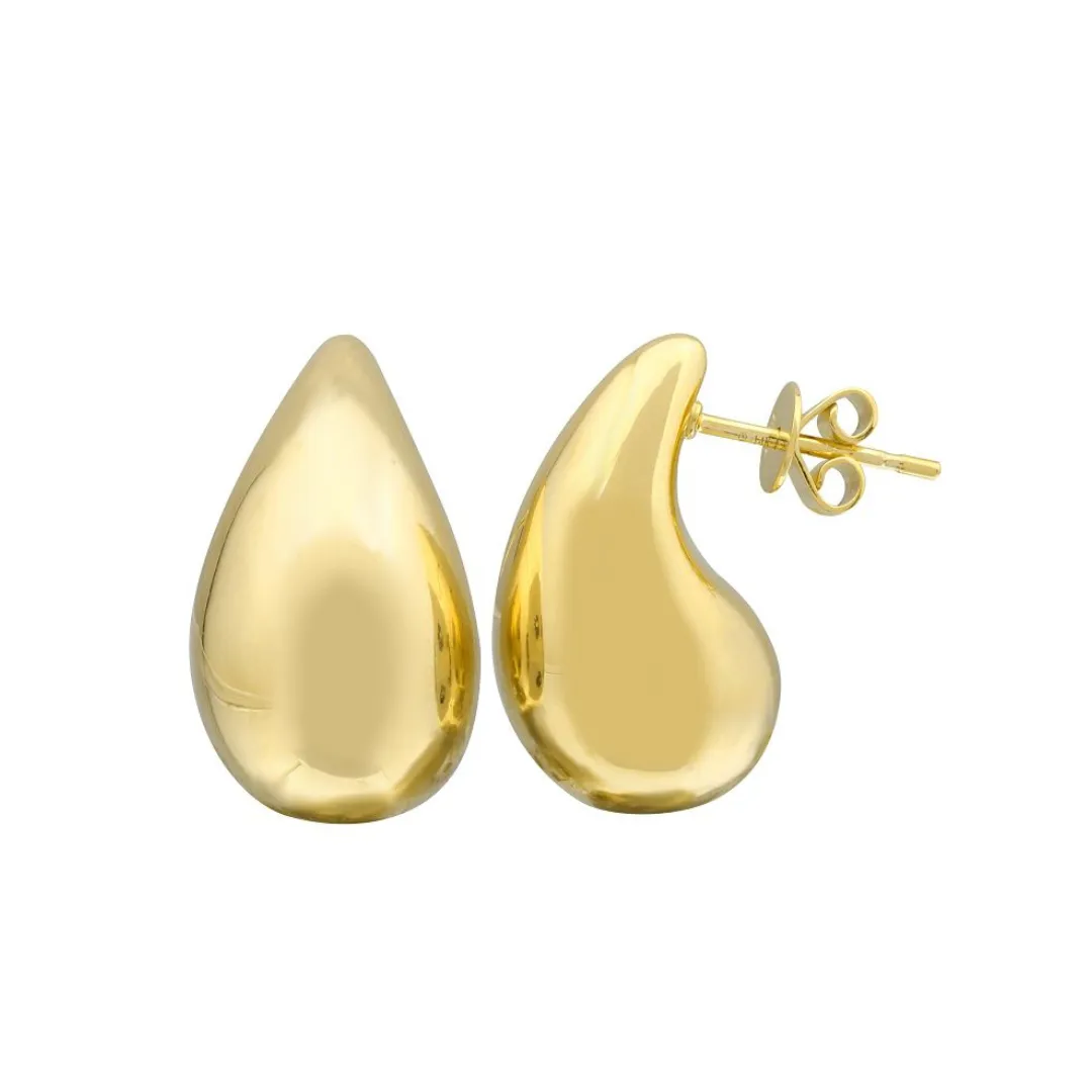 14K GOLD SCULPTURAL EARRINGS SMALL