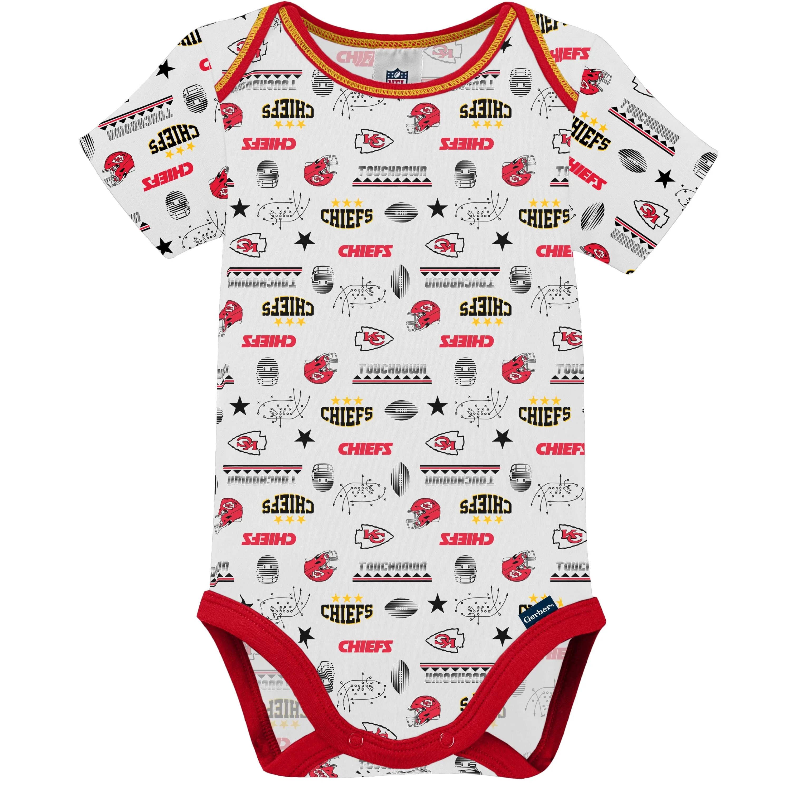 3-Pack Baby Boys Kansas City Chiefs Short Sleeve Bodysuits