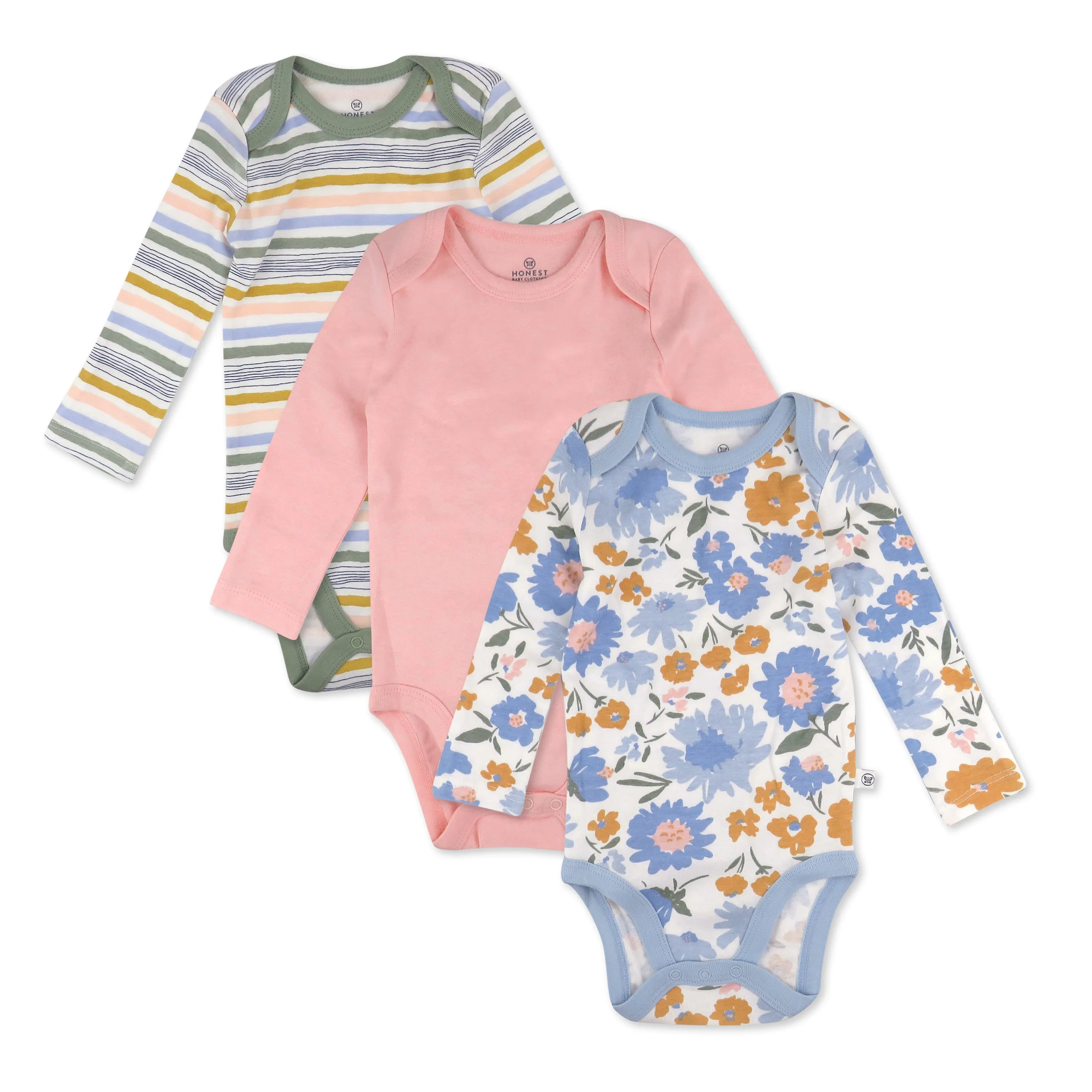 3-Pack Organic Cotton Long Sleeve Bodysuits