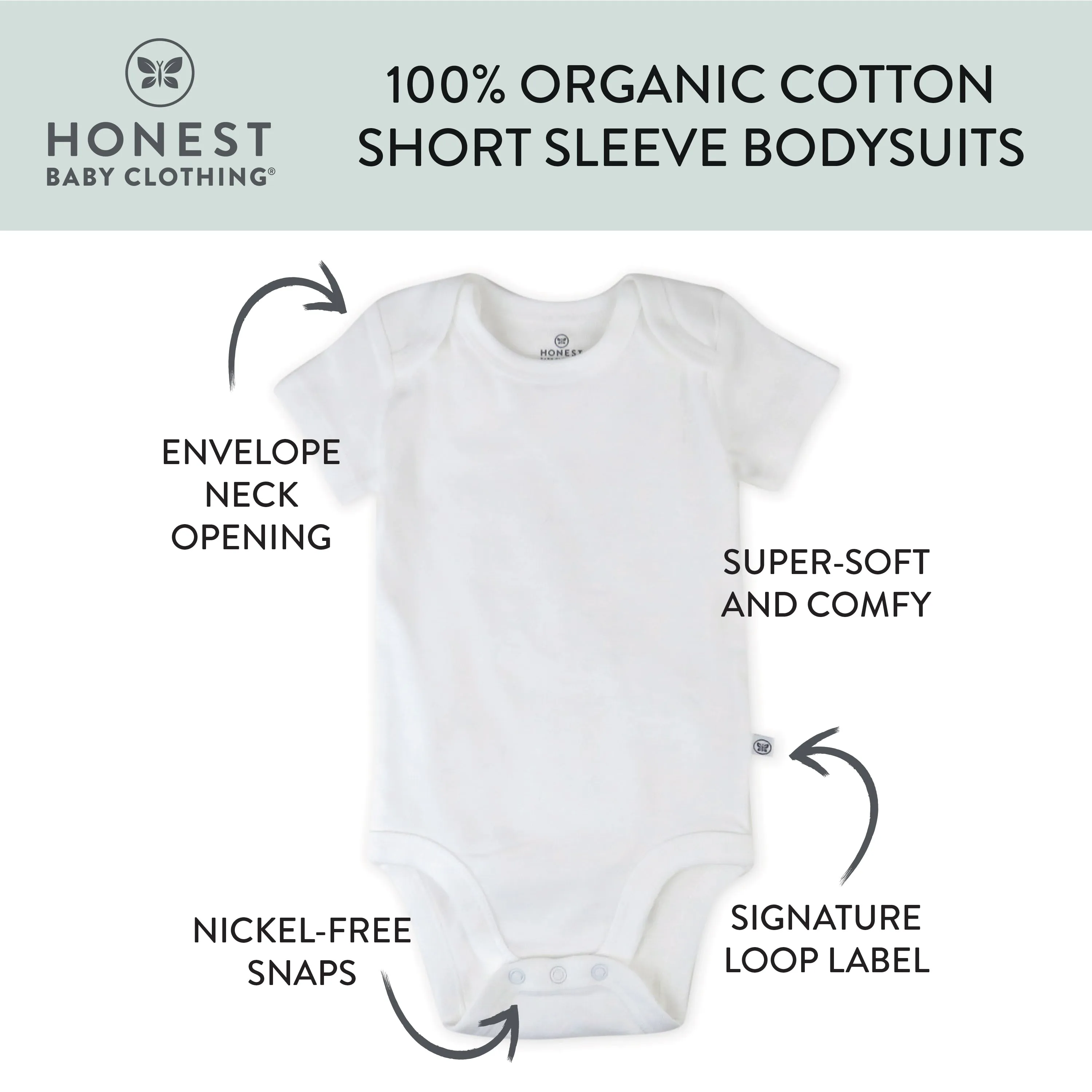 3-Pack Organic Cotton Short Sleeve Bodysuits