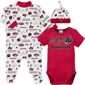 3-Piece Baby Boys Buccaneers Bodysuit, Sleep 'N Play & Cap Set