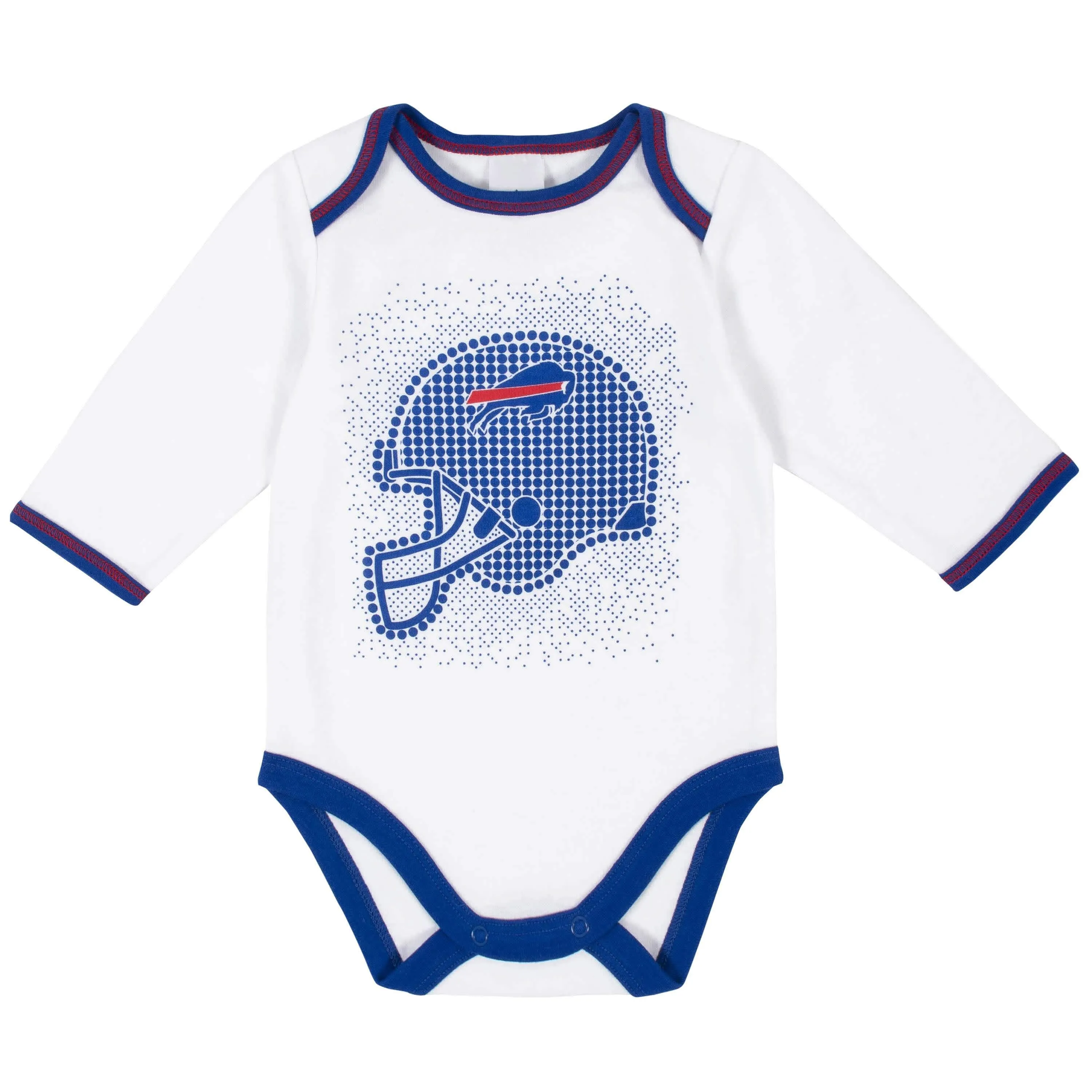 3-Piece Baby Boys Buffalo Bills Long Sleeve Bodysuit, Footed Pant, and Cap Set