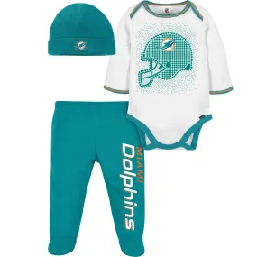 3-Piece Baby Boys Dolphins Bodysuit, Footed Pant, & Cap Set