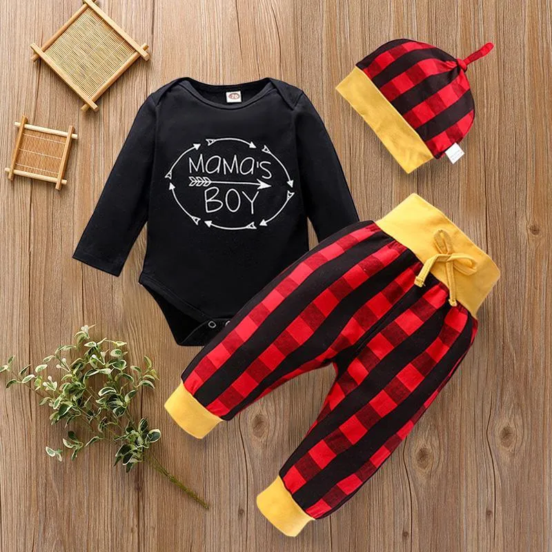 3pcs Creative Letter Printed Stripe Color-block Bodysuit Wholesale children's clothing