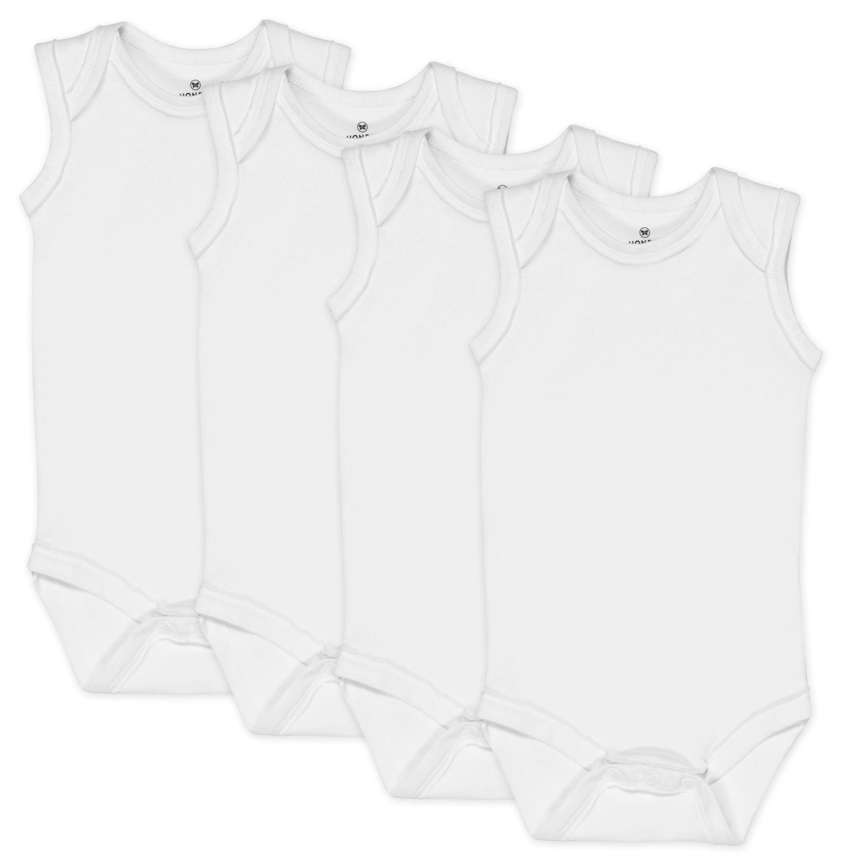 4-Pack Organic Cotton Sleeveless Bodysuits