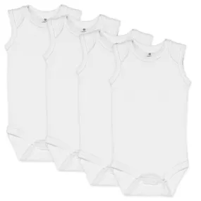 4-Pack Organic Cotton Sleeveless Bodysuits