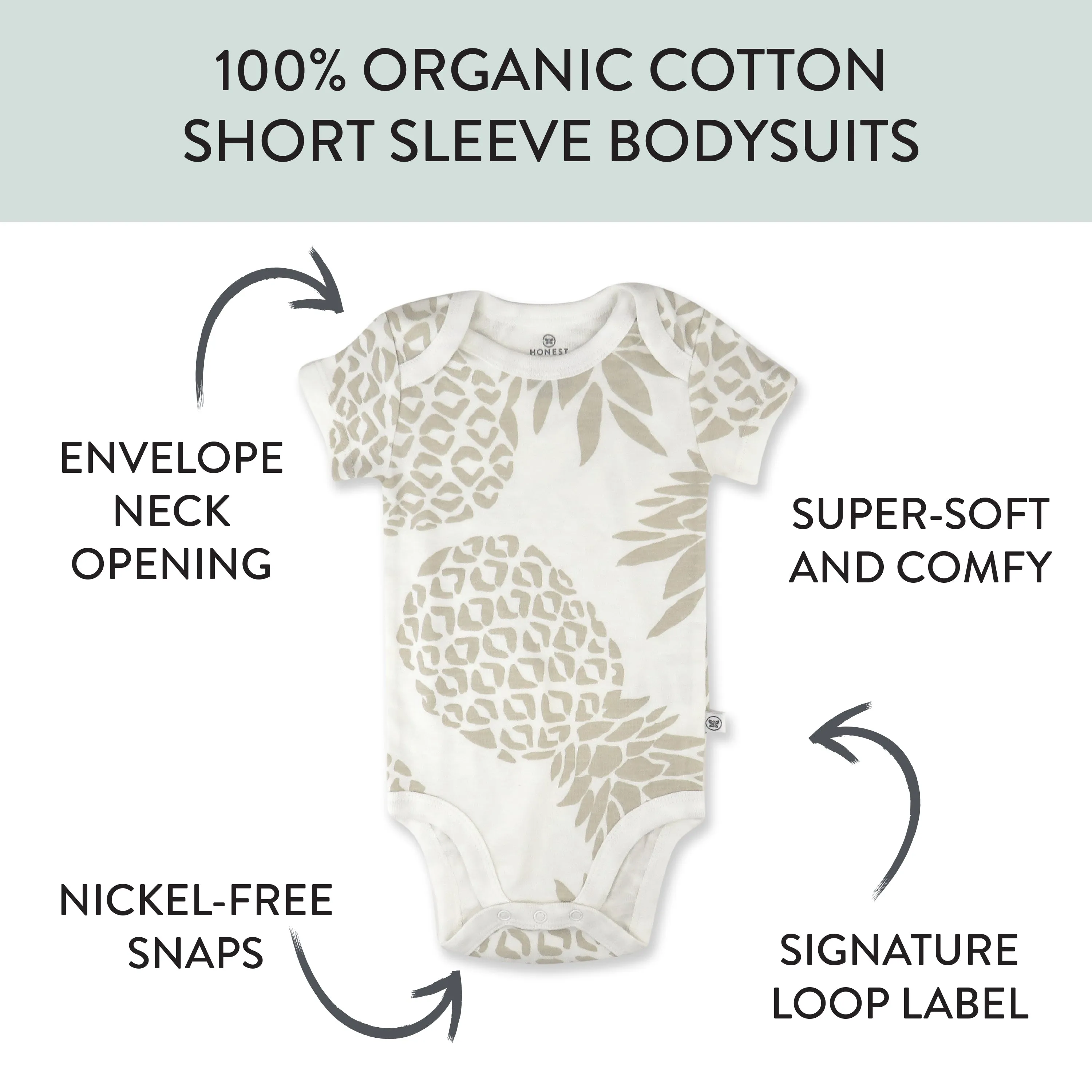 5-Pack Organic Cotton Short Sleeve Bodysuits