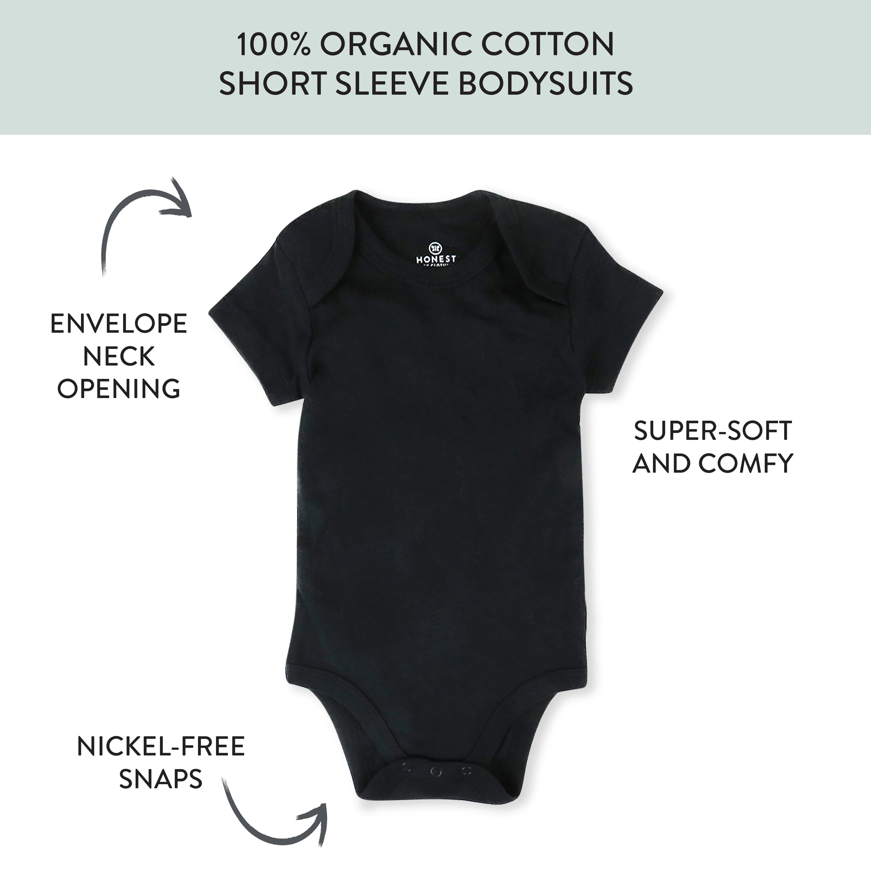 5-Pack Organic Cotton Short Sleeve Bodysuits