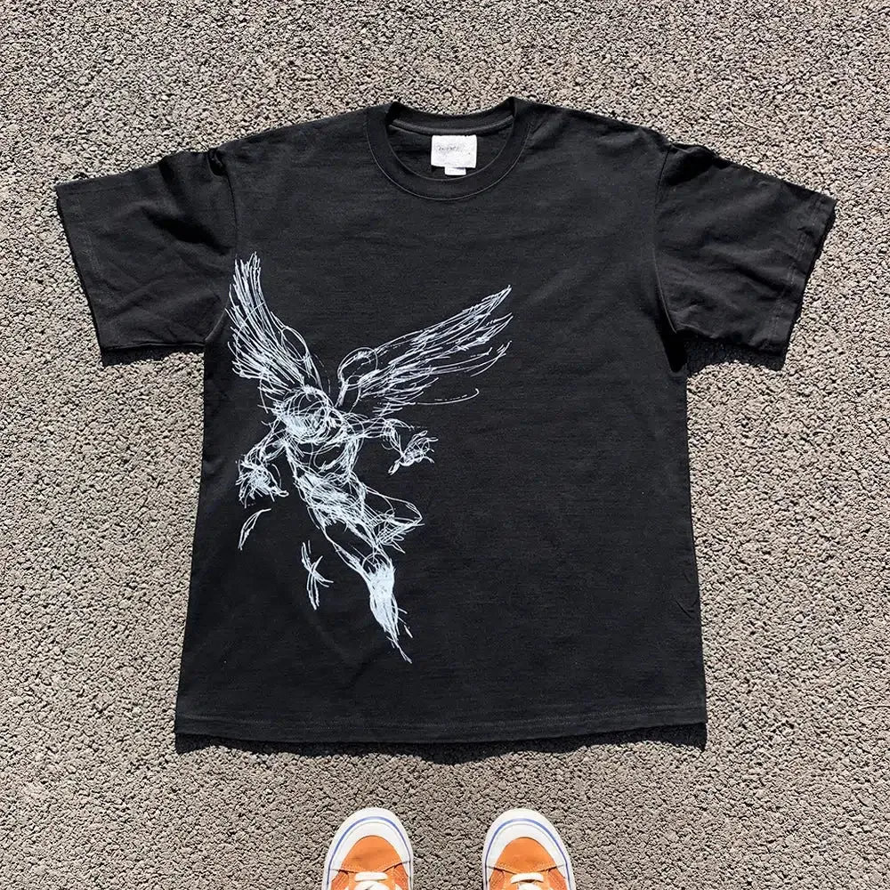 Abstract Angelic Figure Graphic T-shirt