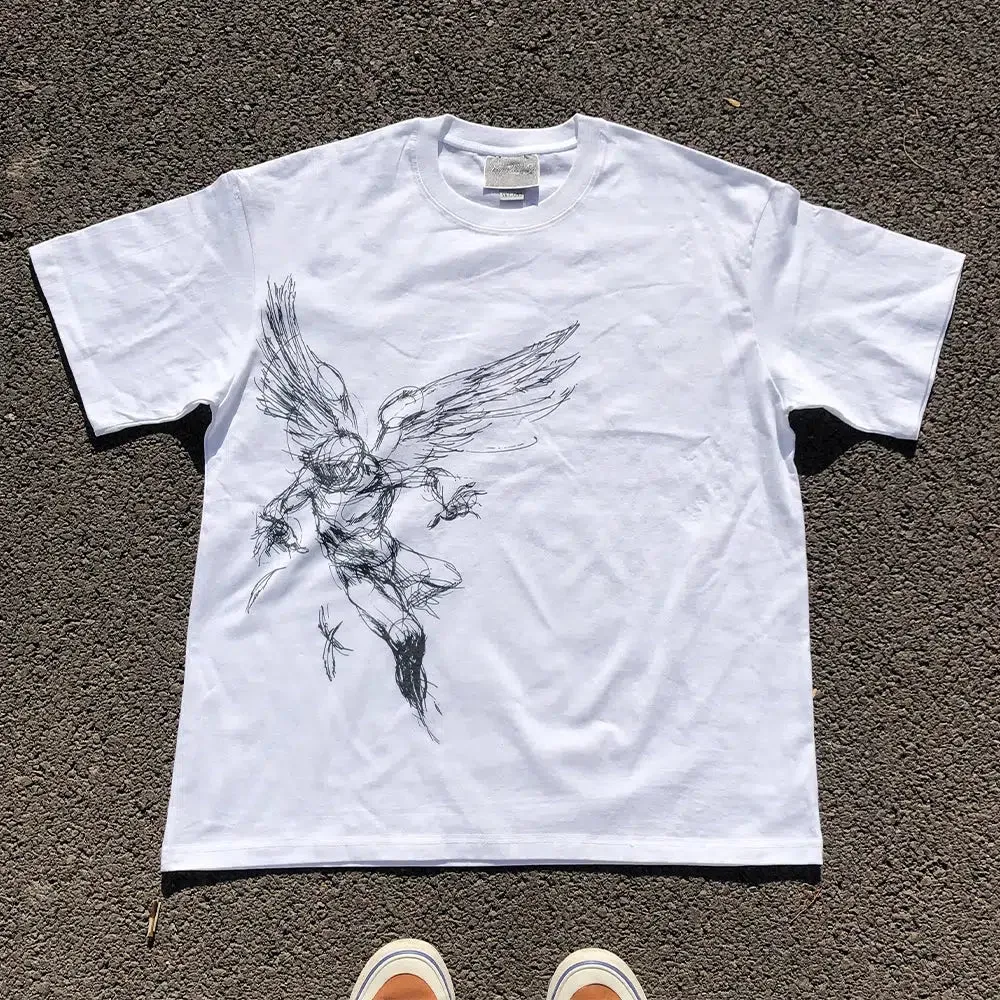 Abstract Angelic Figure Graphic T-shirt