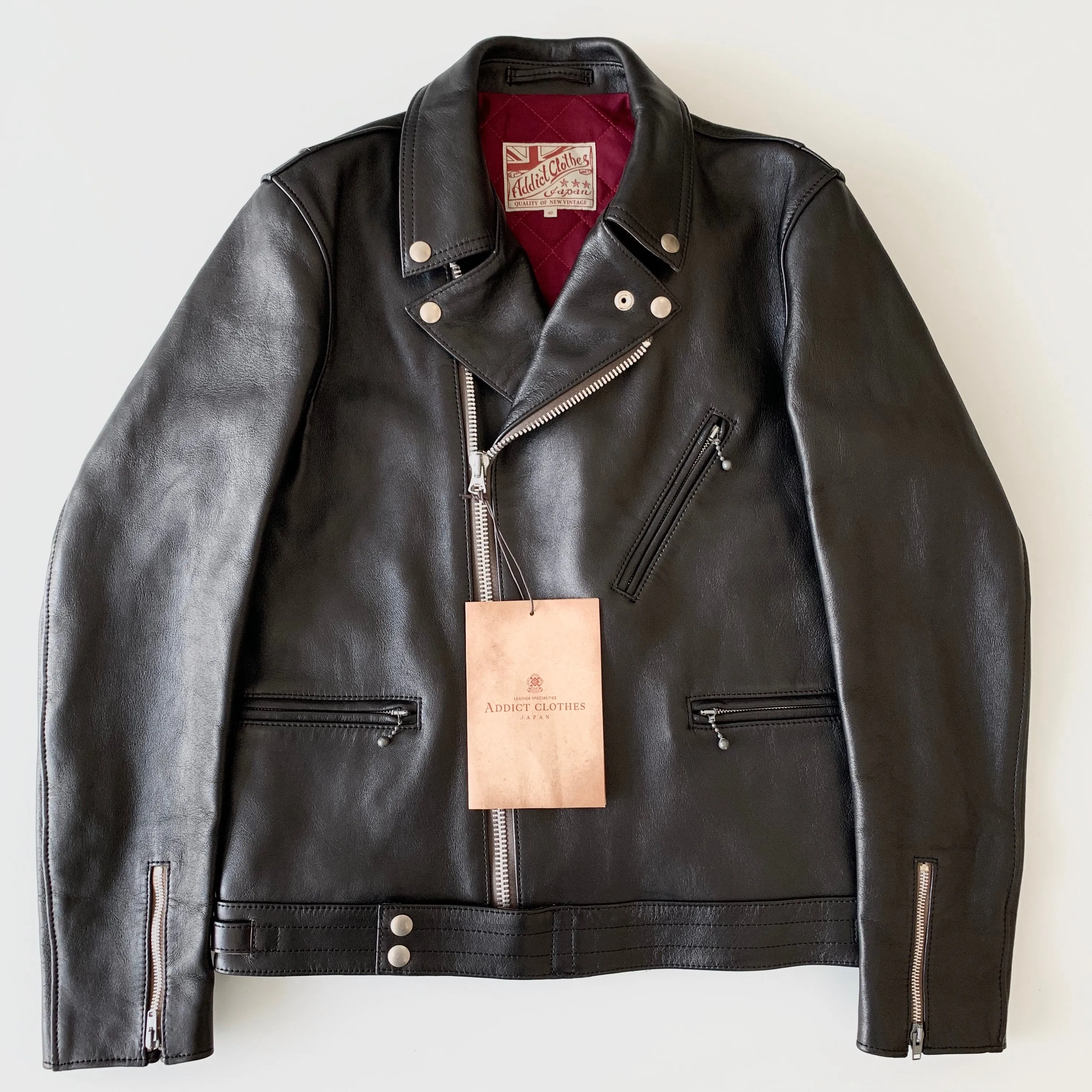 AD-03 British Asymmetry Jacket in Black Teacore Sheepskin