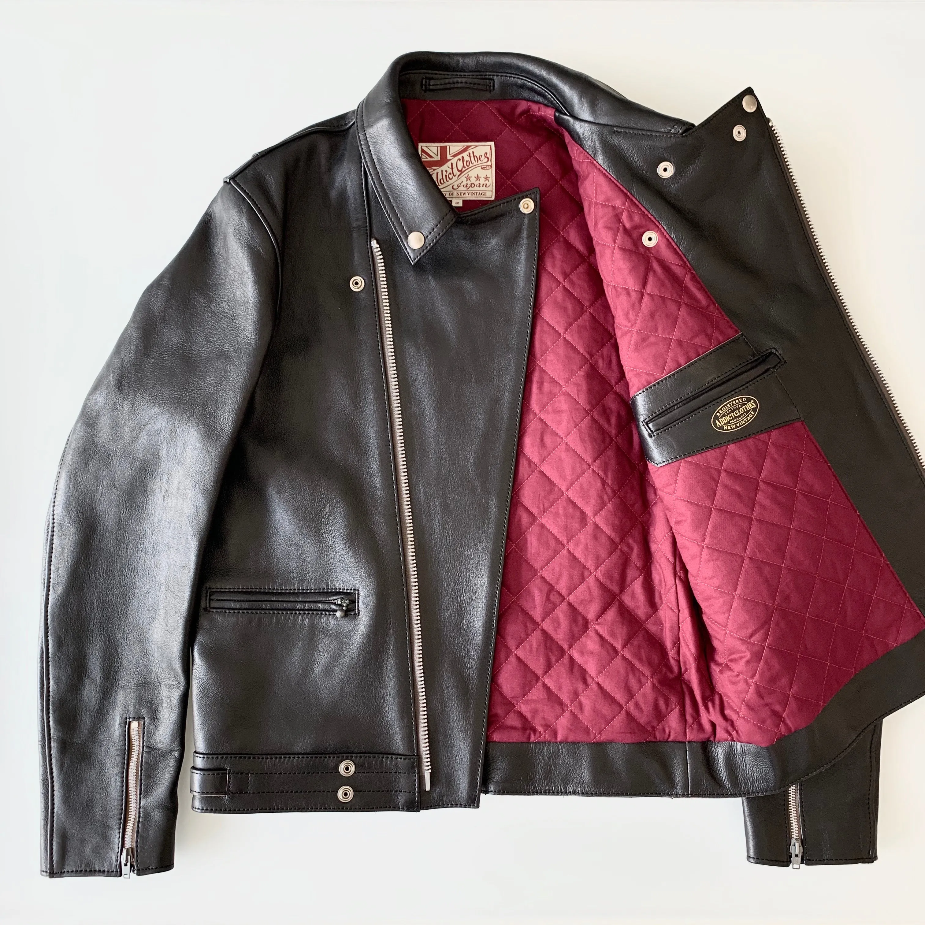 AD-03 British Asymmetry Jacket in Black Teacore Sheepskin