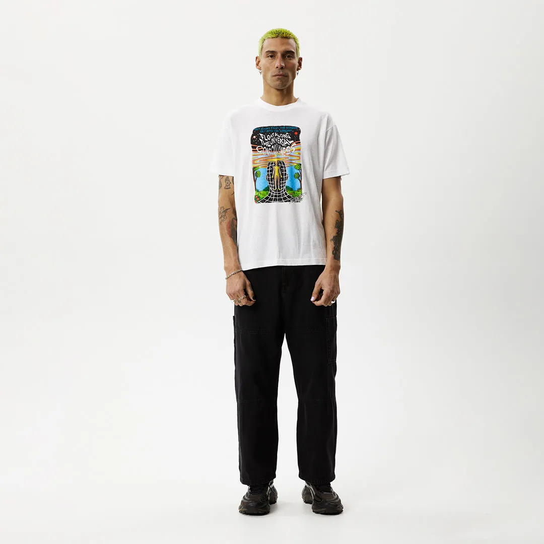 AFENDS Mens Next Level - Boxy Graphic T-Shirt - White