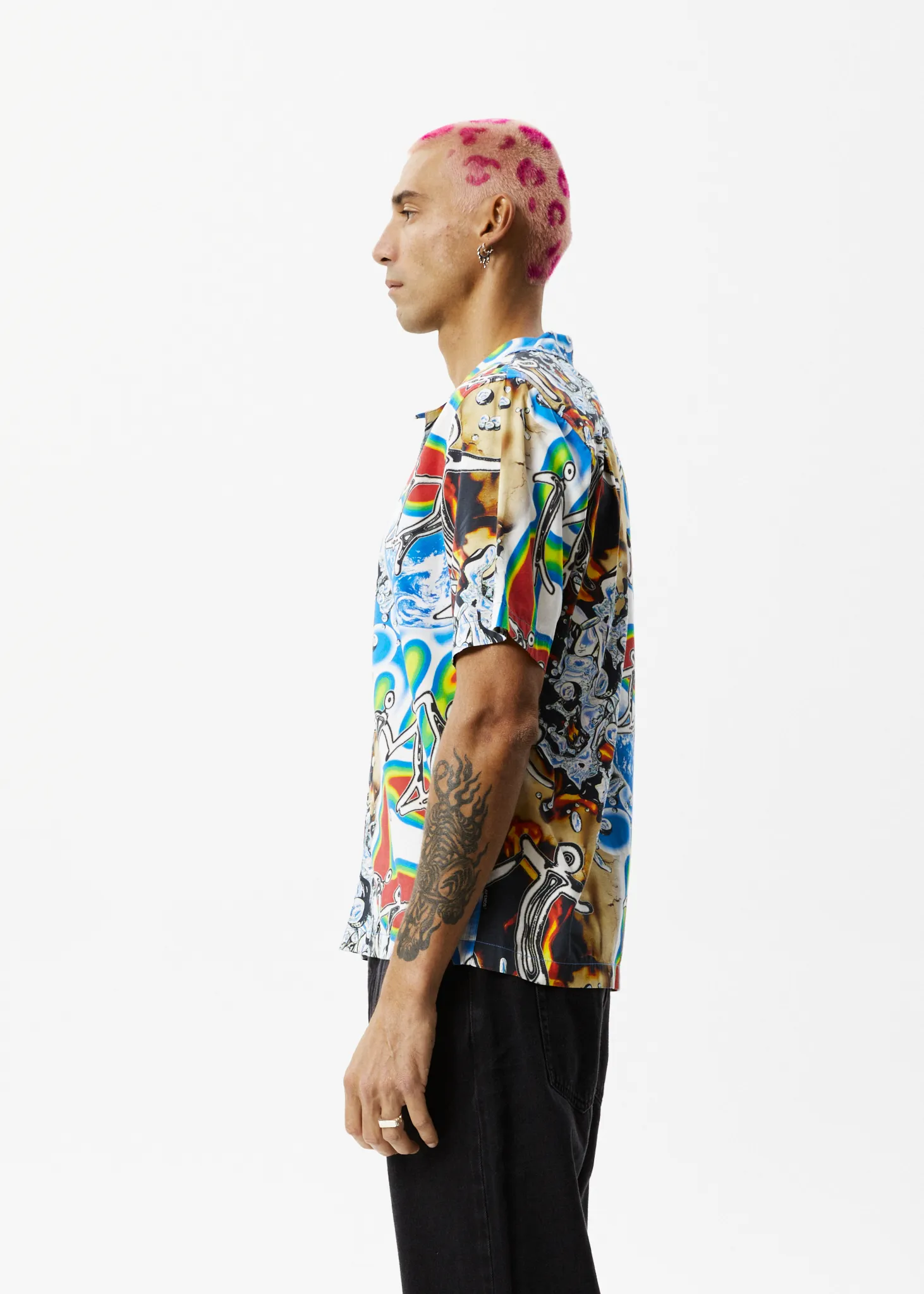 AFENDS Mens Water Is Life - Cuban Short Sleeve Shirt - Multi