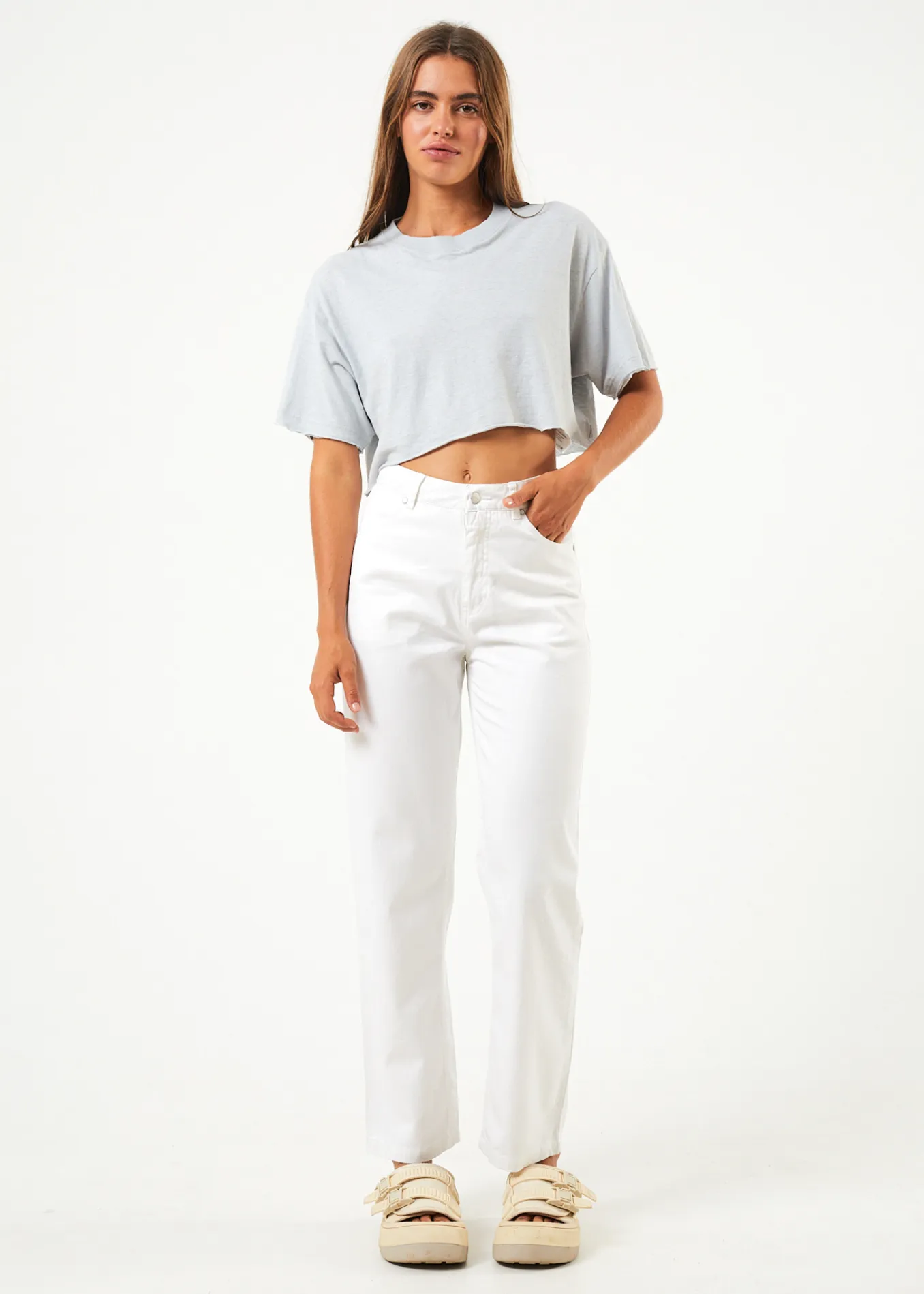 Afends Womens Shelby - Hemp Wide Leg Pants - White