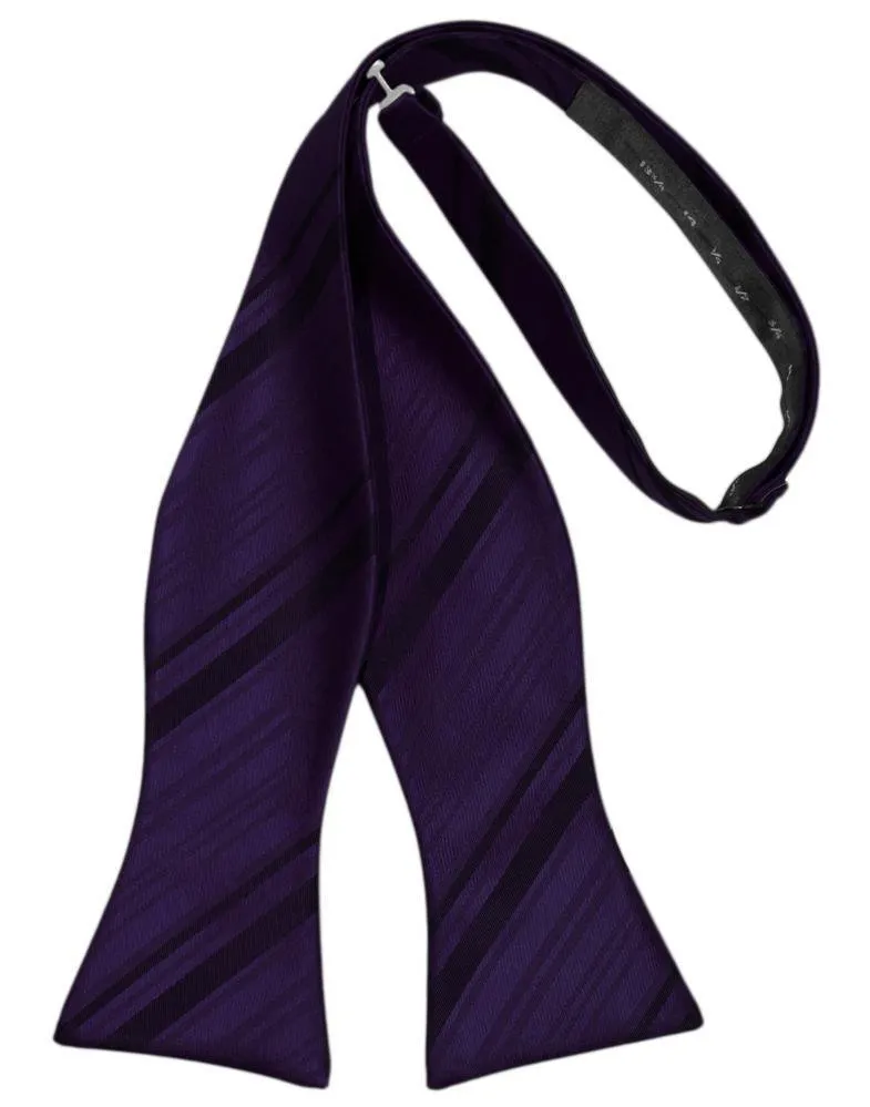 Amethyst Striped Satin Bow Tie