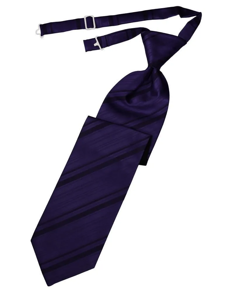 Amethyst Striped Satin Kids Necktie