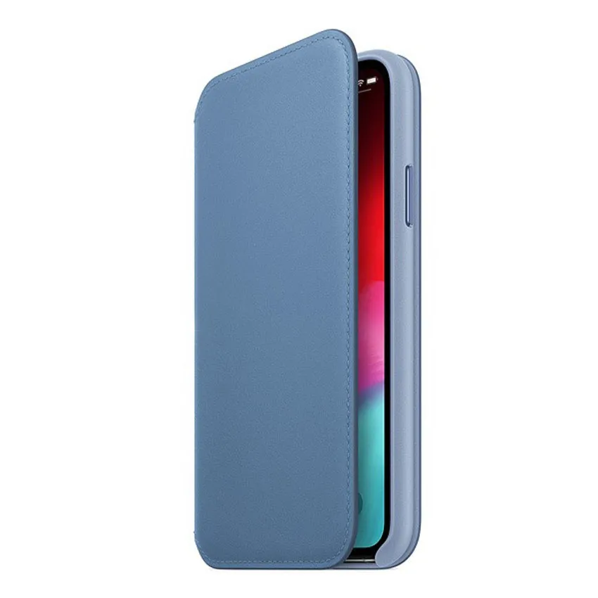 Apple iPhone XS Leather Folio Case Cape Cod Blue