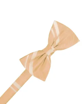 Apricot Striped Satin Kids Bow Tie