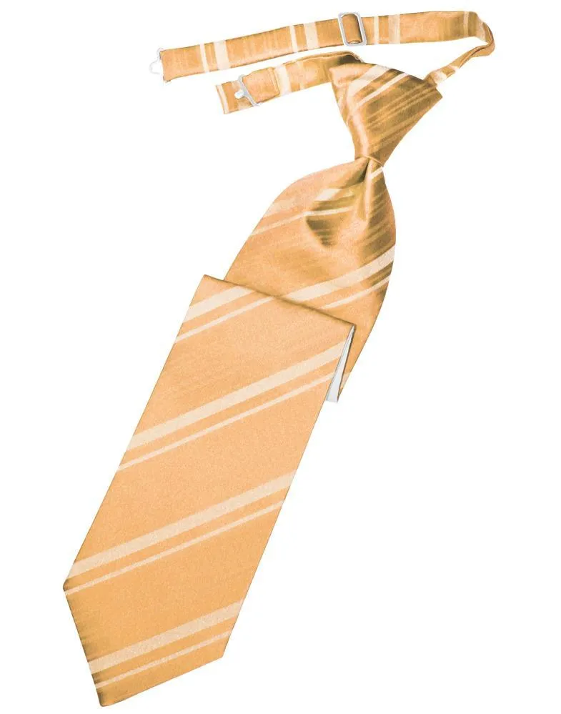 Apricot Striped Satin Kids Necktie