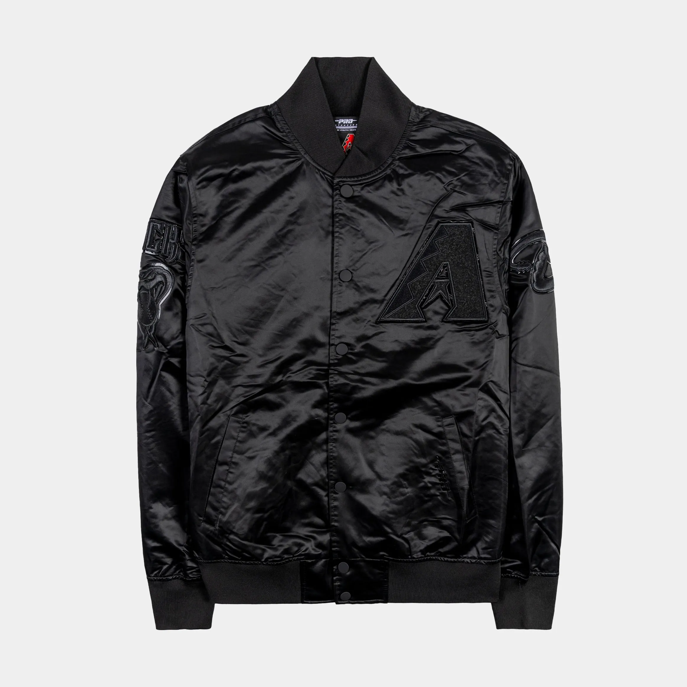 Arizona Diamondbacks Triple Black Satin Mens Jacket (Black)