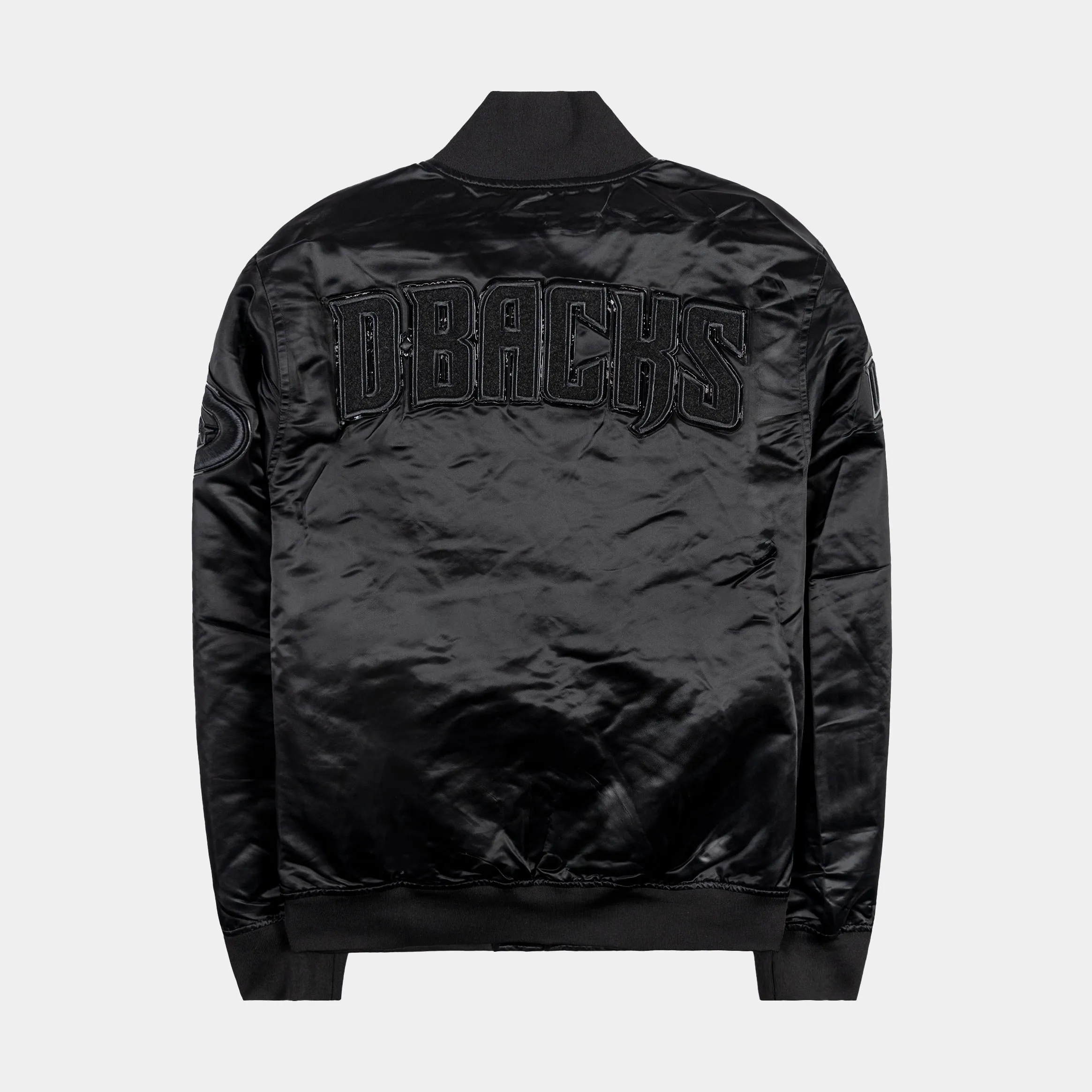 Arizona Diamondbacks Triple Black Satin Mens Jacket (Black)