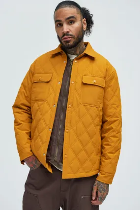 Auburn Quilted Shirt Jacket - Mustard