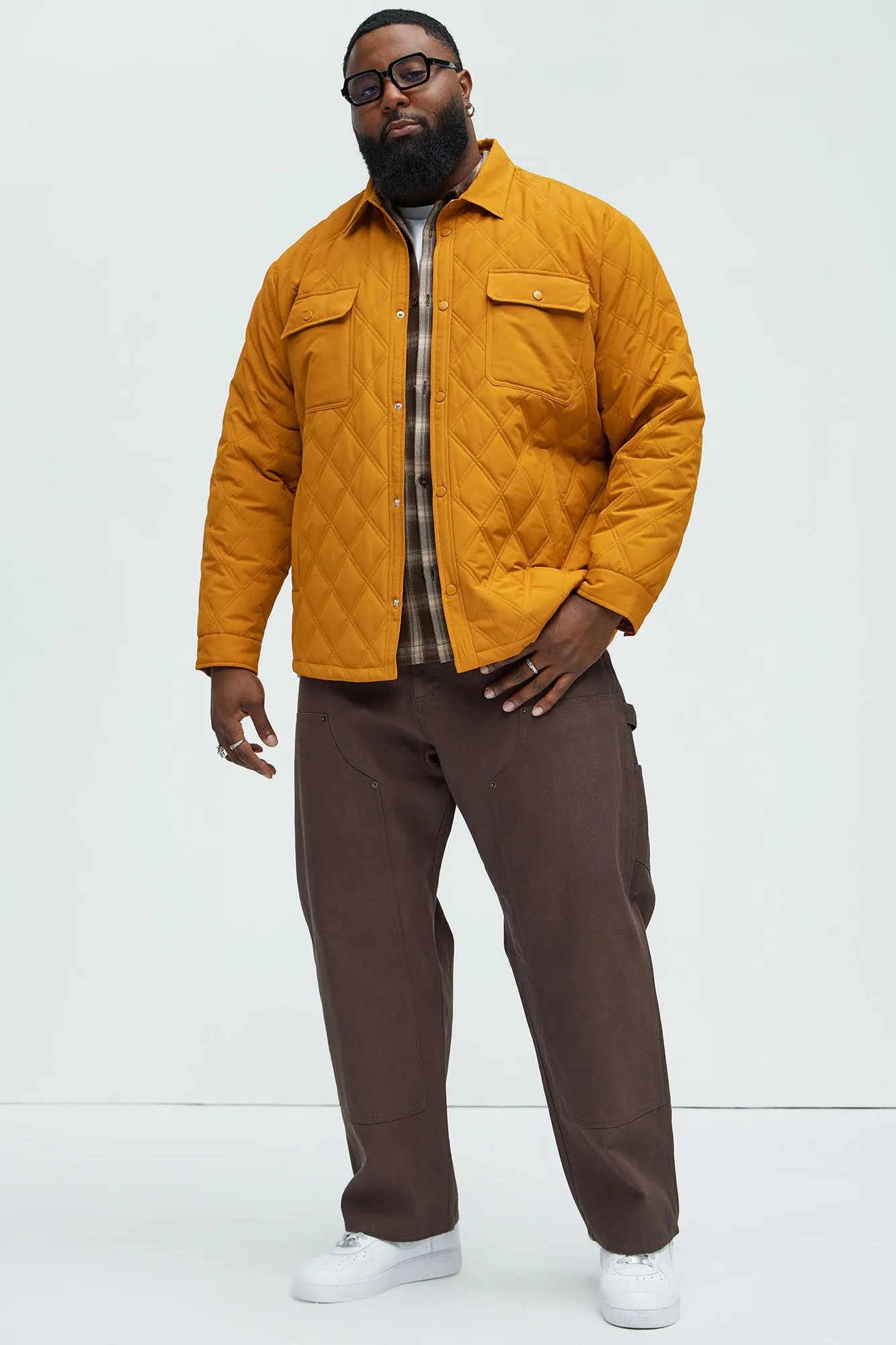 Auburn Quilted Shirt Jacket - Mustard