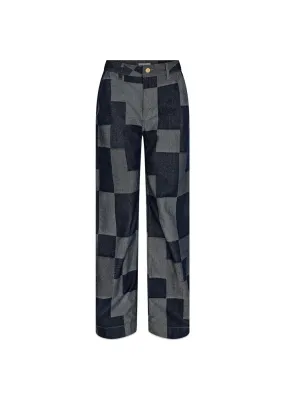 Augusta Patchwork Pant - Denim Blue