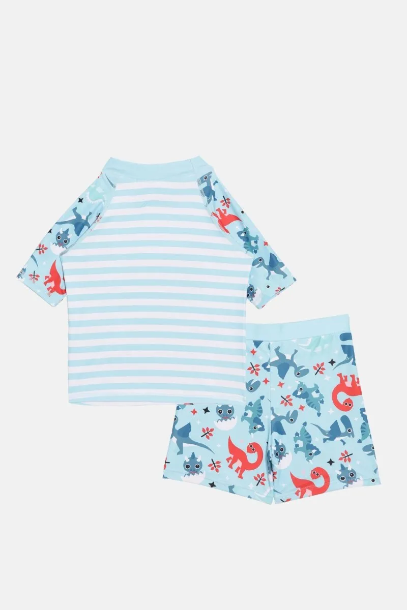 B-Ball Dino Boys T-shirt And Short Swim Set