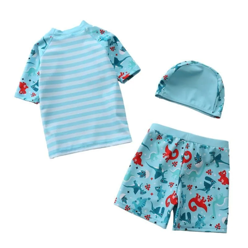 B-Ball Dino Boys T-shirt And Short Swim Set