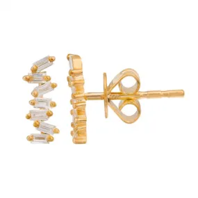 BAGUETTE DIAMOND PICKET STUDS