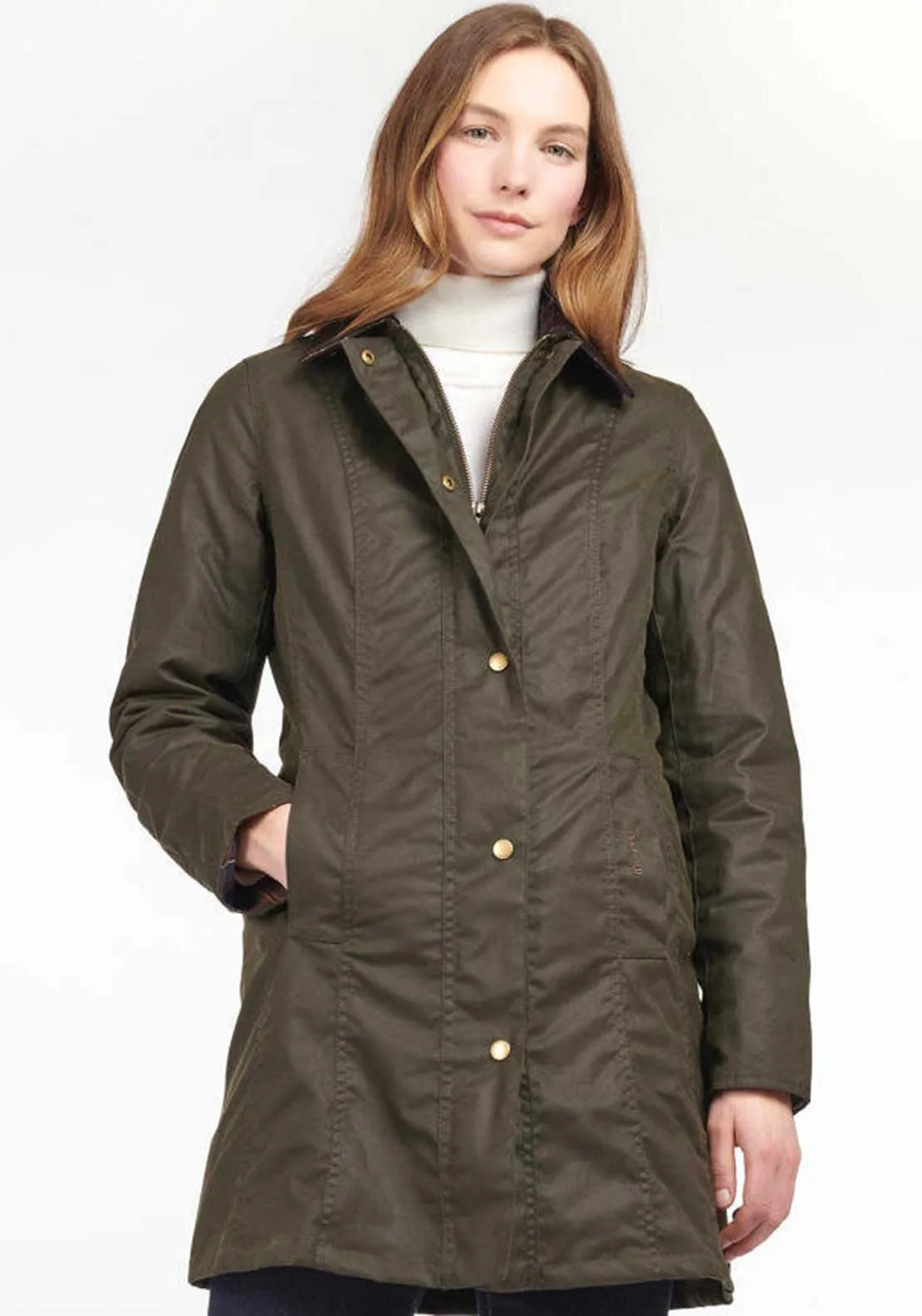 Barbour Belsay Wax Jacket, Olive Green