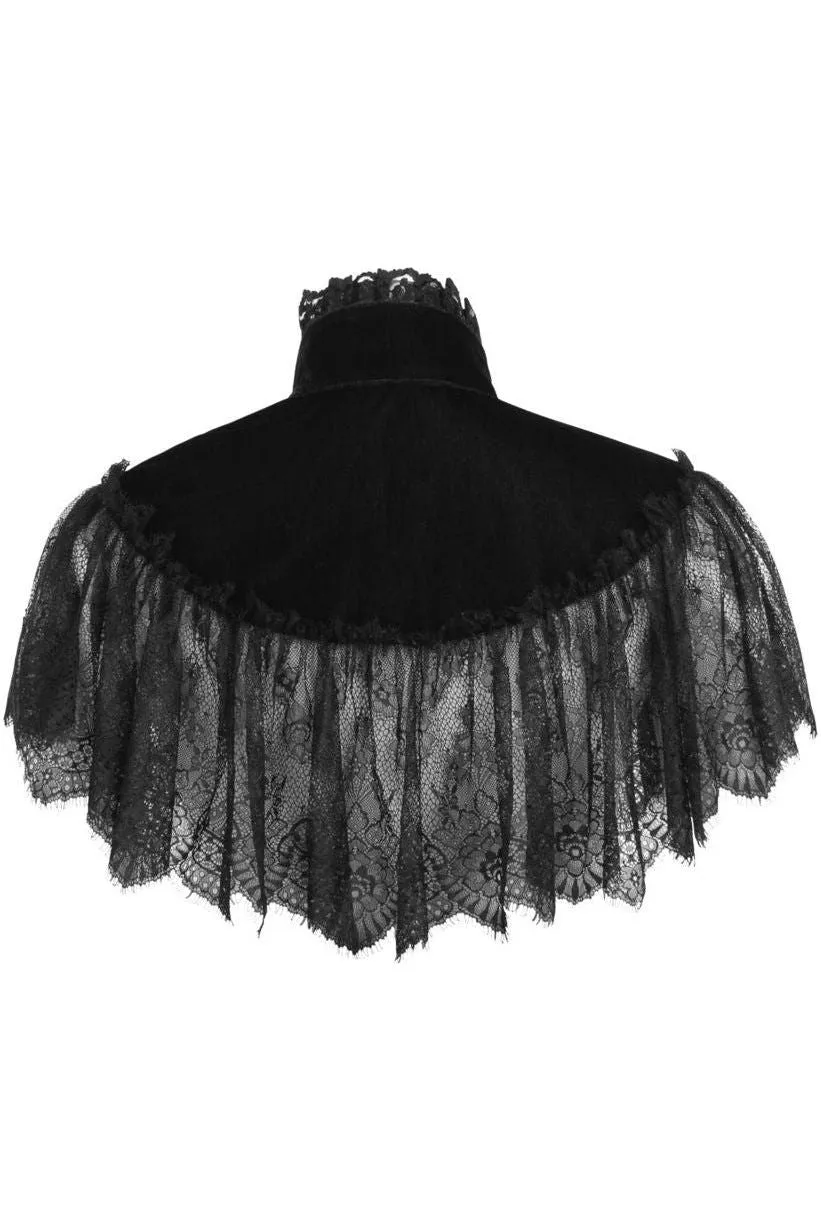 Black Velvet & Lace Capelet