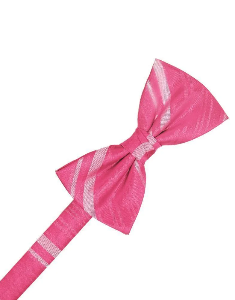 Bubblegum Striped Satin Kids Bow Tie