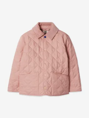 Burberry Girls Indy Quilted Jacket in Pink