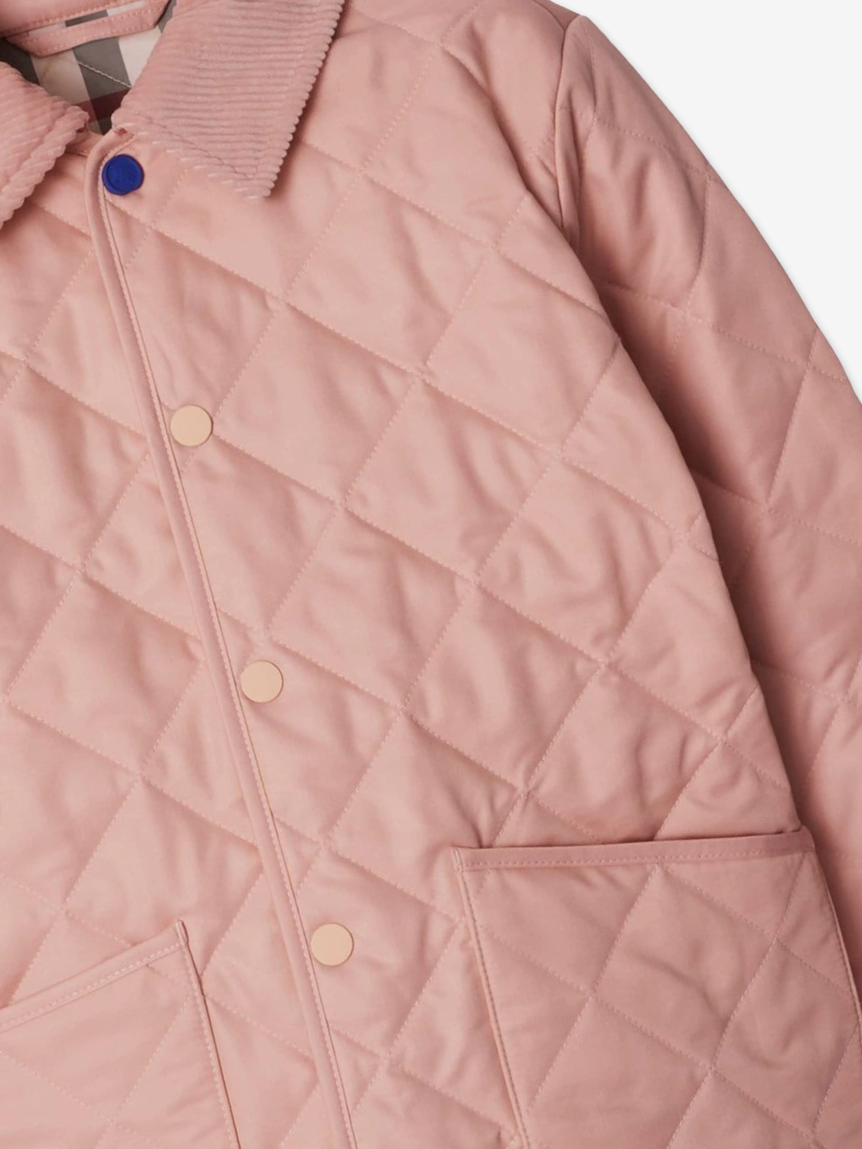 Burberry Girls Indy Quilted Jacket in Pink