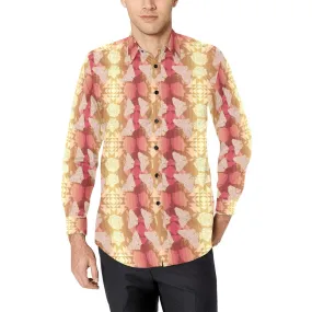 Butterfly and Roses on Geometric Dress Shirt