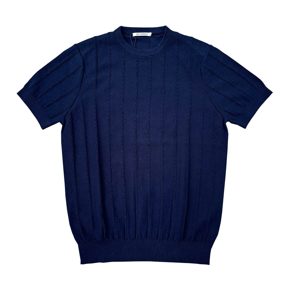 Cable Tee - Navy Blue