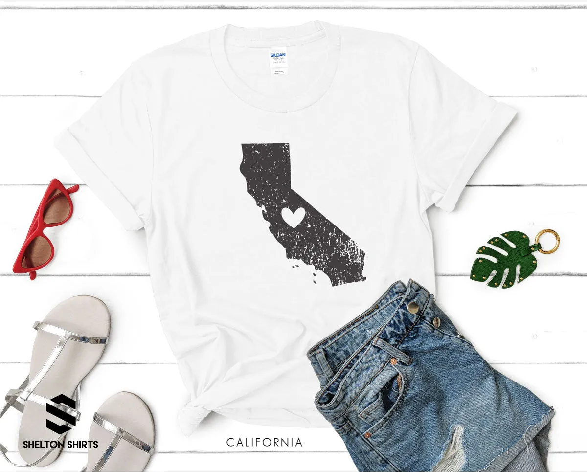 California Vintage with Heart T-Shirt