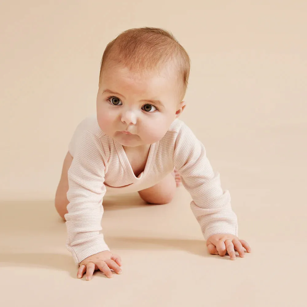 Cantaloupe Organic Stripe Rib Kimono Bodysuit