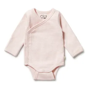 Cantaloupe Organic Stripe Rib Kimono Bodysuit