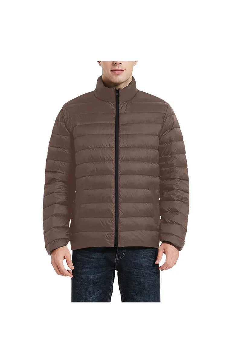 Chestnut Men's Stand Collar Padded Jacket (Model H41)