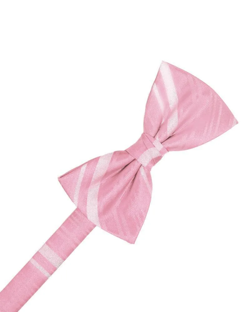 Coral Striped Satin Kids Bow Tie