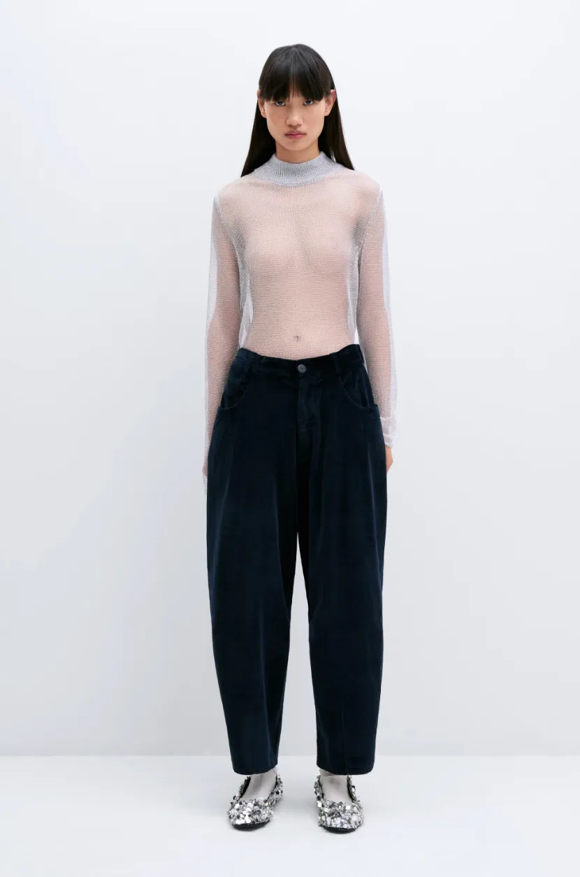 Corduroy Baggy Pants, Navy